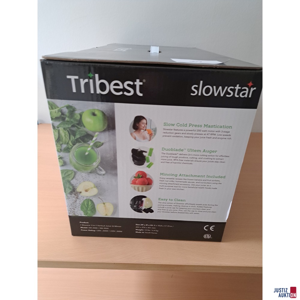 Tribest Slowstar 2-in-1 Vertical Slow Juicer &amp; Mincer SW2000 Originalverpackt