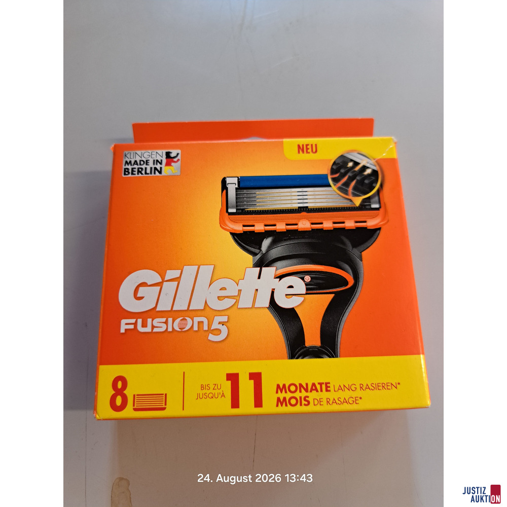 1x Packung GILETTE Rasierklingen zu 8 St&uuml;ck