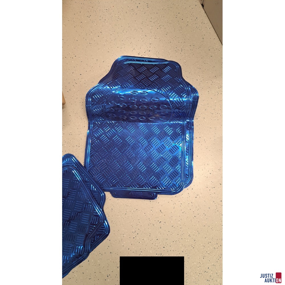 4 Autofußmatten blau Gummi