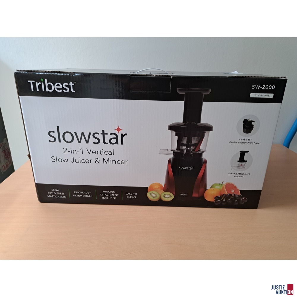 Tribest Slowstar 2-in-1 Vertical Slow Juicer &amp; Mincer SW2000 Originalverpackt