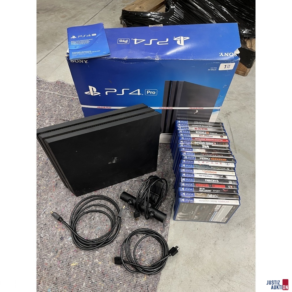 Playstation PS4 mit 3 Kabeln und 20 Spielen