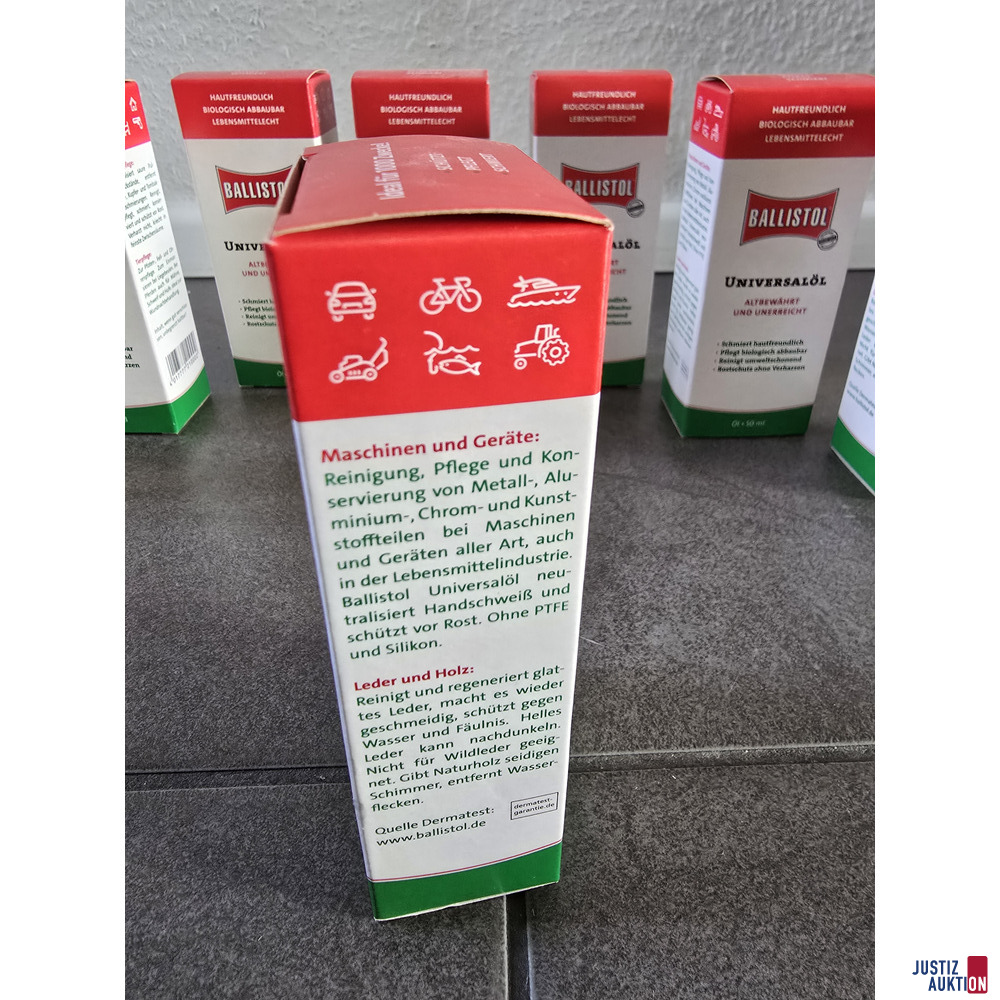 8 Flaschen Ballistol Universalöl, jeweils 50 ml – foto 3 – kavel bij Justiz-Auktion, Forchheim