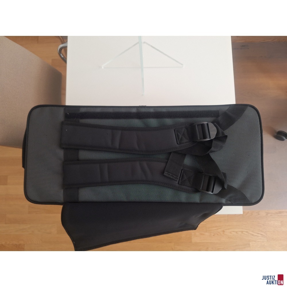 Saxophon Roy Benson samt Mundst&uuml;ck und 1 Schachtel 2 1&sol;2 Bl&auml;ttchen f&uuml;r Mundst&uuml;ck in schwarzen Koffer samt h&ouml;henverstellbaren St&auml;nder in schwarz