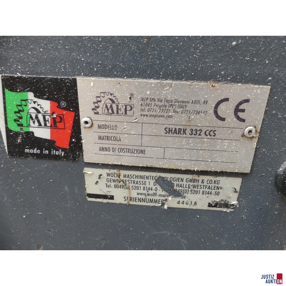 Typenschild Shark 332 CCS