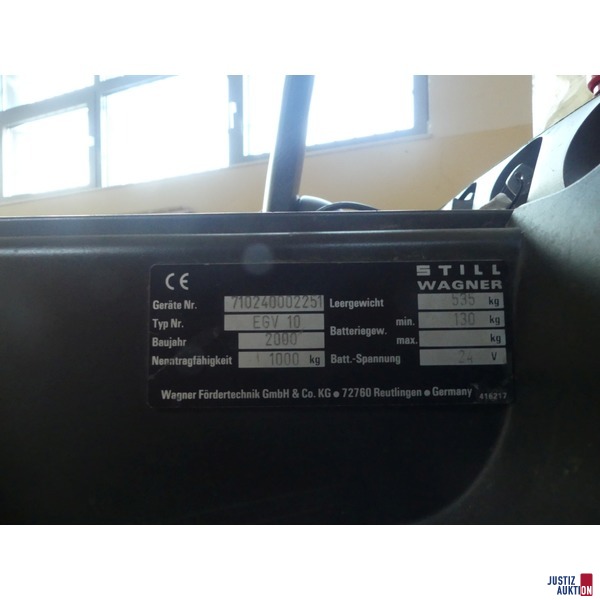 Typenschild mit der Bezeichnung EGV 10