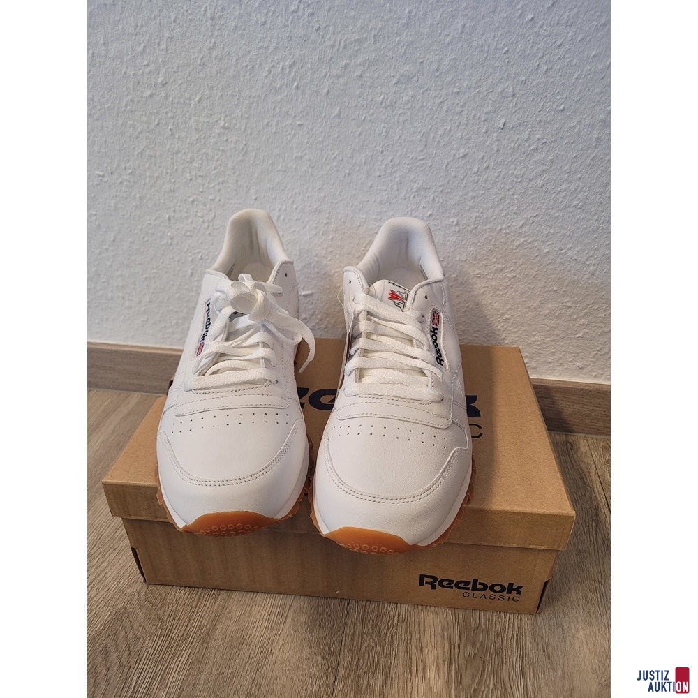 Sneaker Reebok Classic white/gum Gr. 45 Neu (#178613) | Justiz-Auktion | Sneaker low