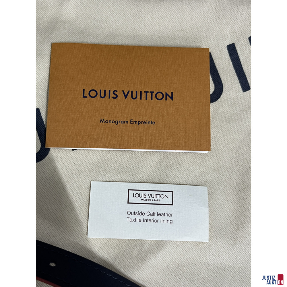 V72/26 Louis Vuitton Handtasche V Tote MM, Dunkelblau – foto 4 – kavel bij Justiz-Auktion, Frankfurt am Main