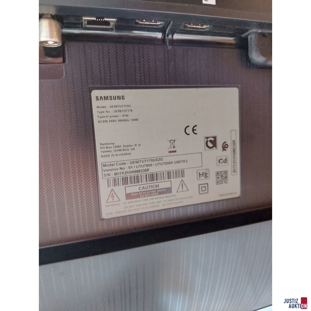Flat-TV von Samsung Model UE50TU7170UXZG - ca. 120 cm breit gebraucht