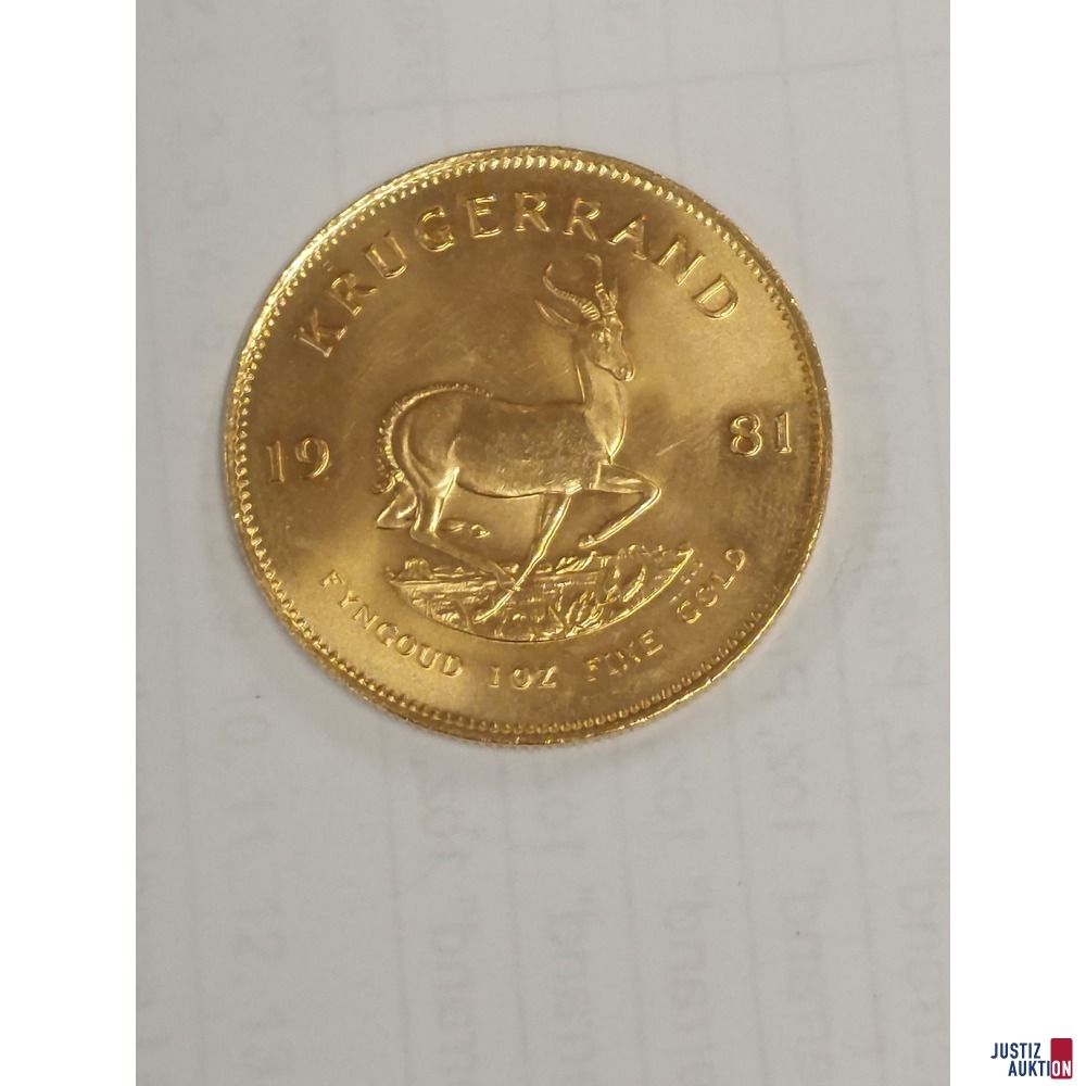 S&uuml;dafrika Krugerrand Gold zu 1 Unze 1981