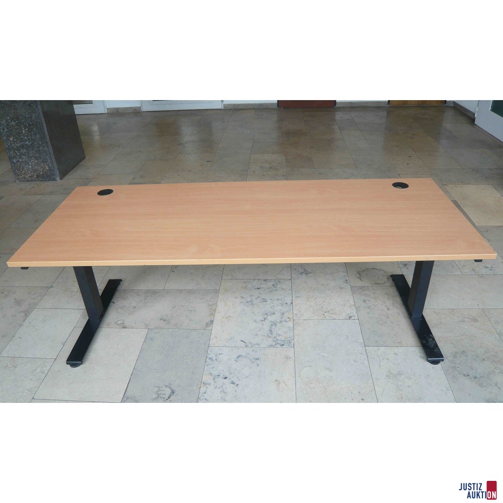 rechteckiger Tisch - H&ouml;heneinstellung ohne Werkzeug und ohne Kurbel