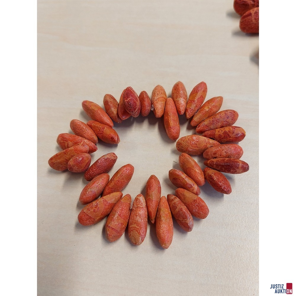 Korallenschmuck Kette 42 cm lang und Armband 19 cm mit Magnetschlie&szlig;e