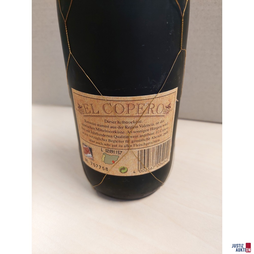 Spanischer Rotwein El Copero Valencia Jahrgang 1998
