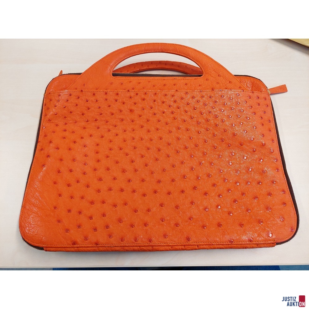 Aktentasche angefertigt von der Firma Scheer Wien  Aufdruck innen FF &lpar;Initialie&rpar;