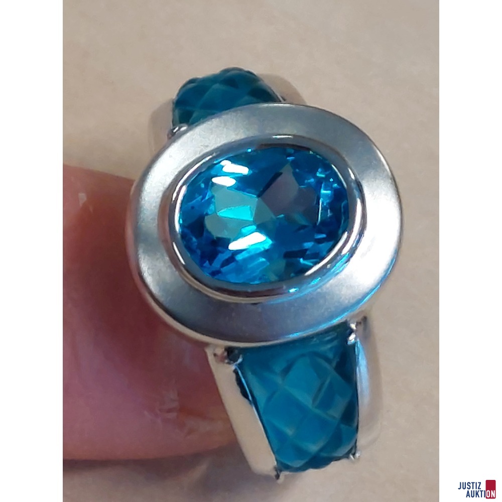 Damenring 750 &permil; Wei&szlig;gold punziert mit Amethyst Spinell 10&comma;8 g Gr&ouml;&szlig;e 52&comma;5