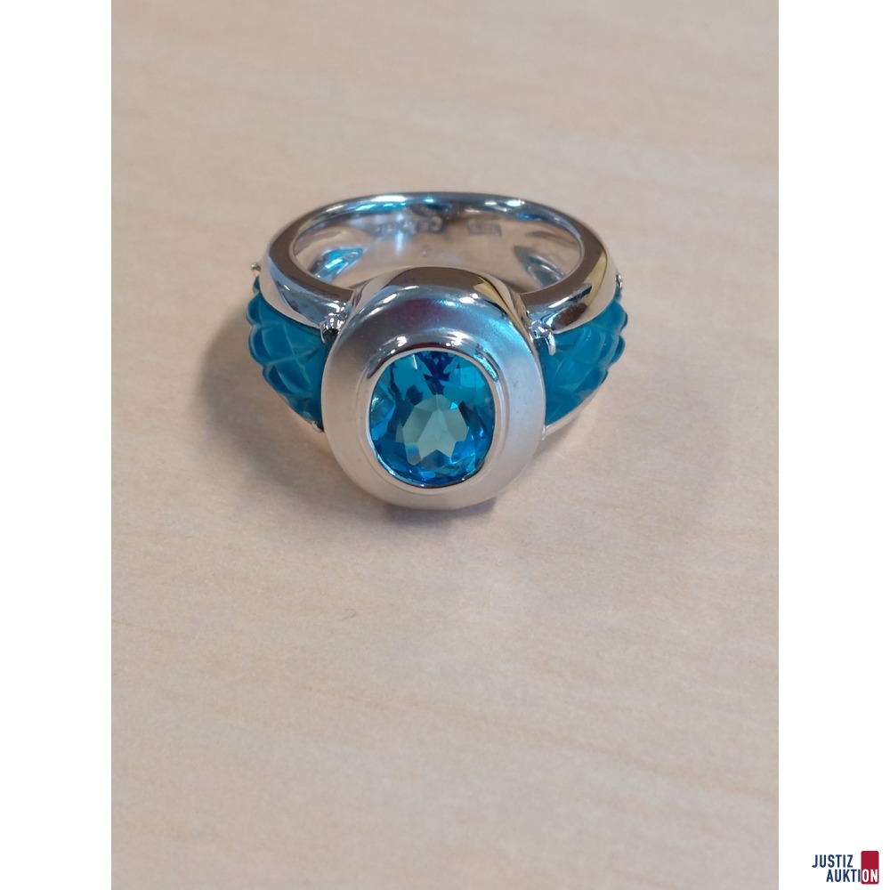 Damenring 750 &permil; Wei&szlig;gold punziert mit Amethyst Spinell 10&comma;8 g Gr&ouml;&szlig;e 52&comma;5