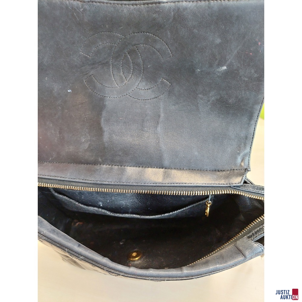 Vintage Chanel Lederrucksack Lackleder schwarz