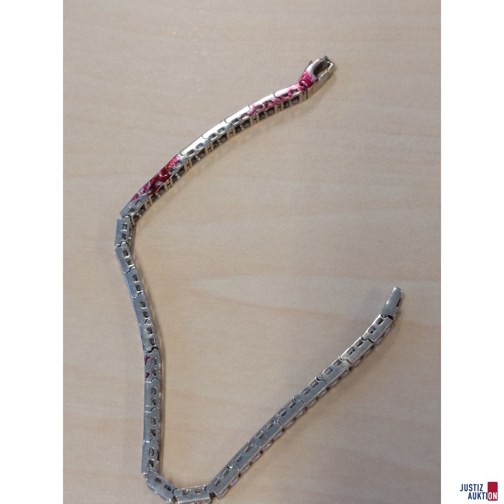 Tennisarmband mit Zirkonia  Weißgold 585 punziert
