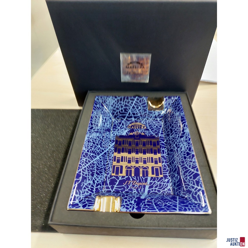 Aschenbecher der Marke Linea Maestra 1845 S&period;T&period; Dupont Paris in Originalschachtel