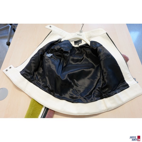 Lamfelljacke mit Ledermix gearbeitet