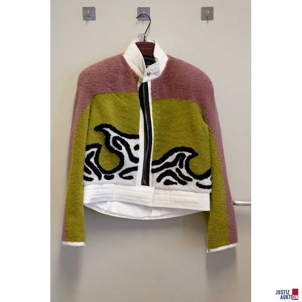 Lamfelljacke mit Ledermix gearbeitet