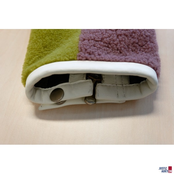 Lamfelljacke mit Ledermix gearbeitet