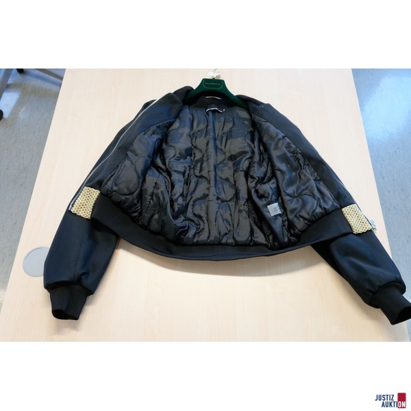 Stoffjacke mit Lederimitat