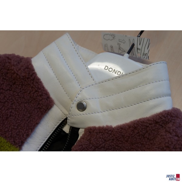 Lamfelljacke mit Ledermix gearbeitet