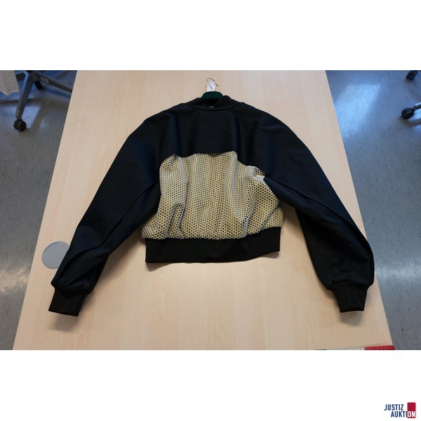 Stoffjacke mit Lederimitat
