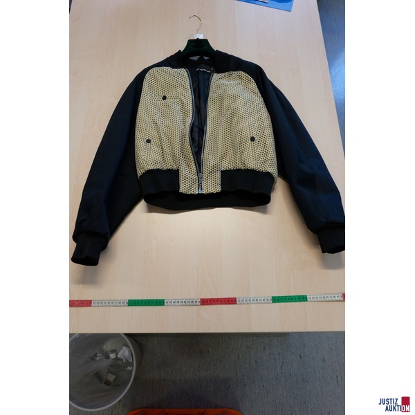 Stoffjacke mit Lederimitat