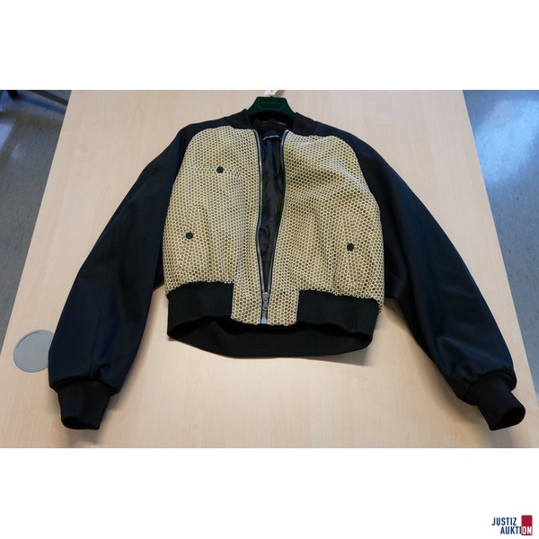 Stoffjacke mit Lederimitat