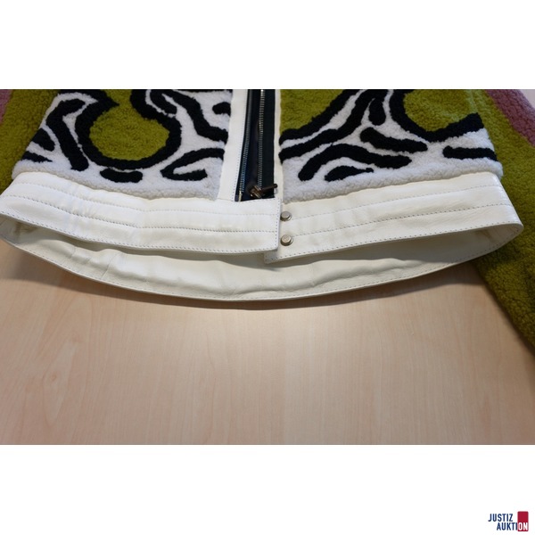 Lamfelljacke mit Ledermix gearbeitet