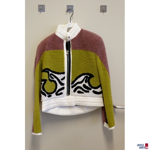 Lamfelljacke mit Ledermix gearbeitet