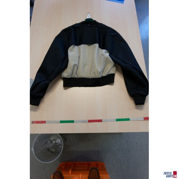 Stoffjacke mit Lederimitat