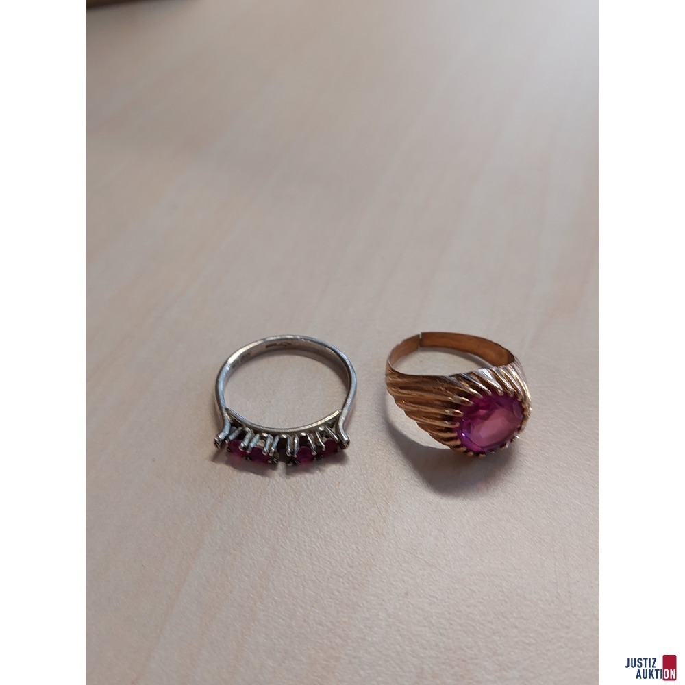 Damenring mit roten Schmuckstein defekt 585 &permil; u&period;a&period;