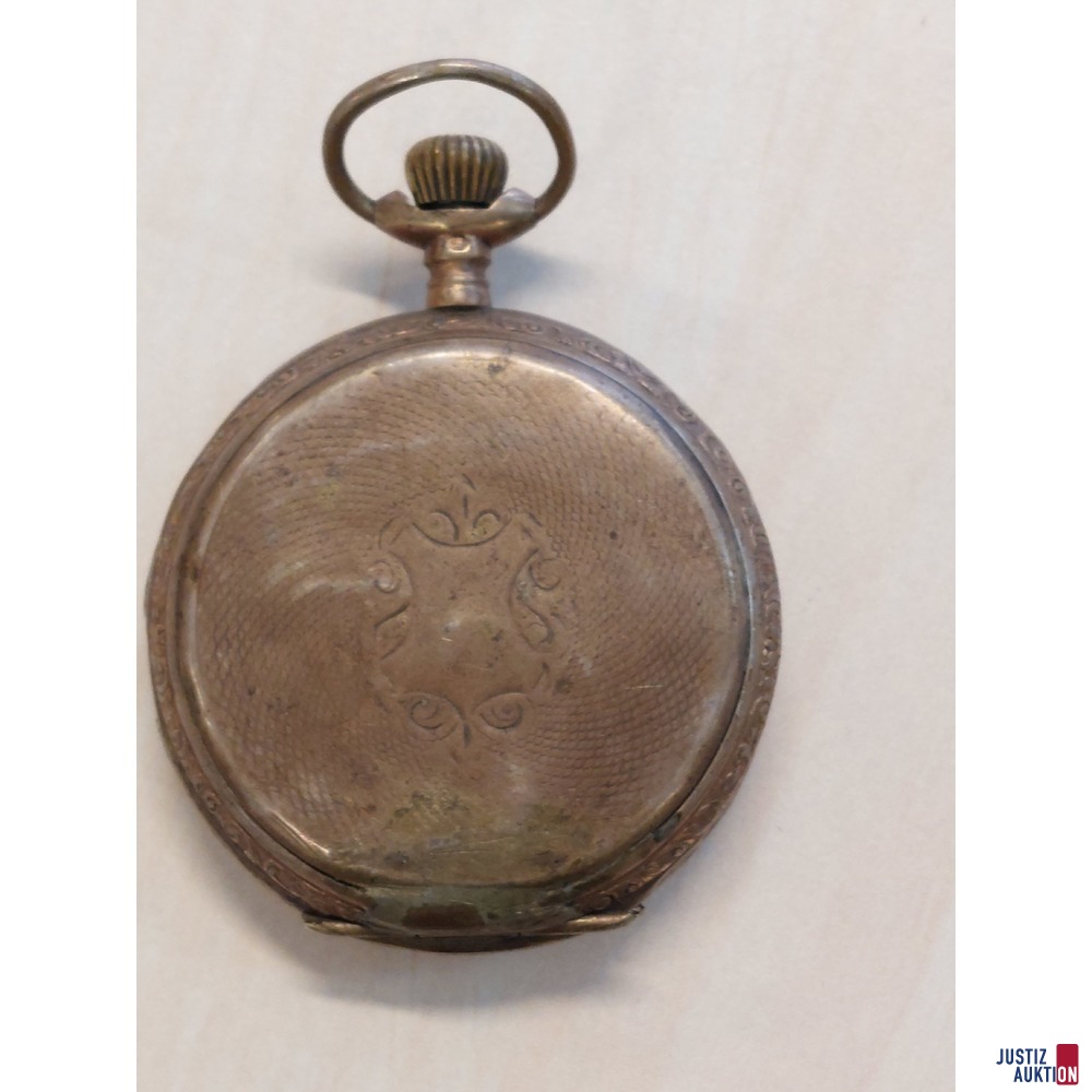 Taschenuhr&comma; Uhrwerk defekt&comma; Teile fehlen&comma; Silbergeh&auml;use