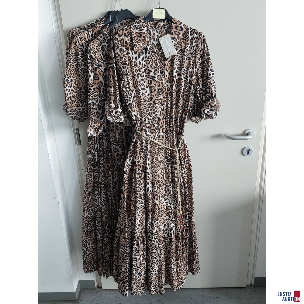 5 Damen Kleider Leopardenmuster/Marke: Firenze/ keine Gr. bekannt ???????(Italienische Ware) neu