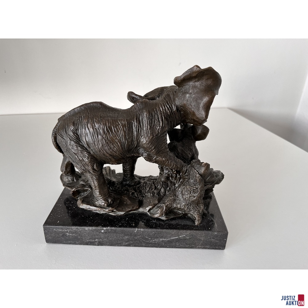 Bronze auf Marmor "Elefanten"