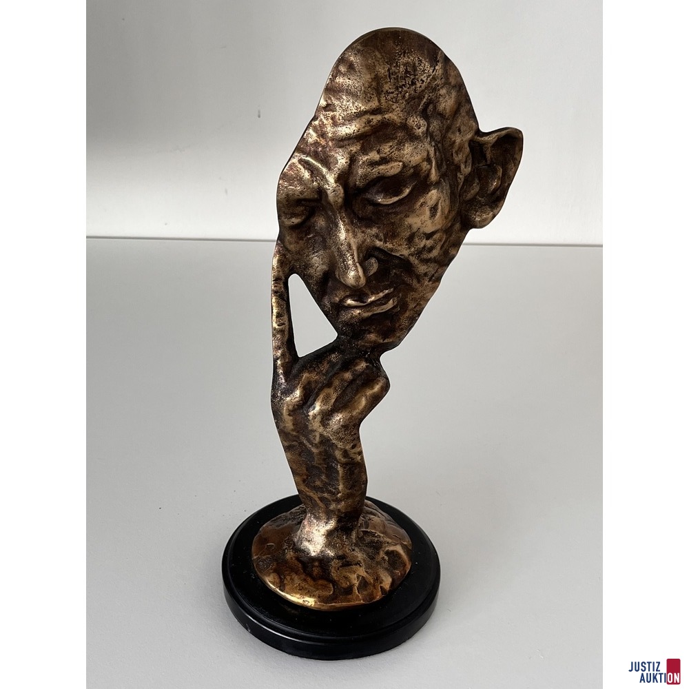 Bronze auf Marmor "Maske"