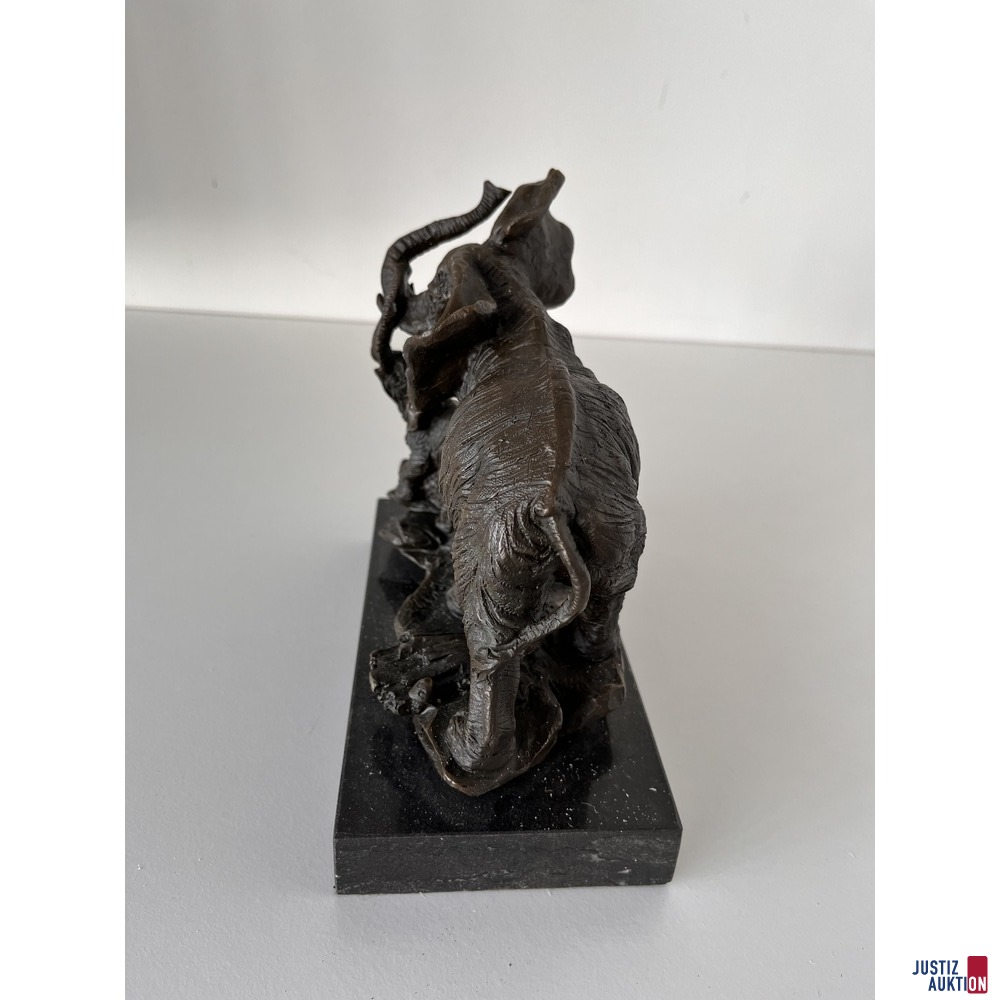 Bronze auf Marmor "Elefanten"