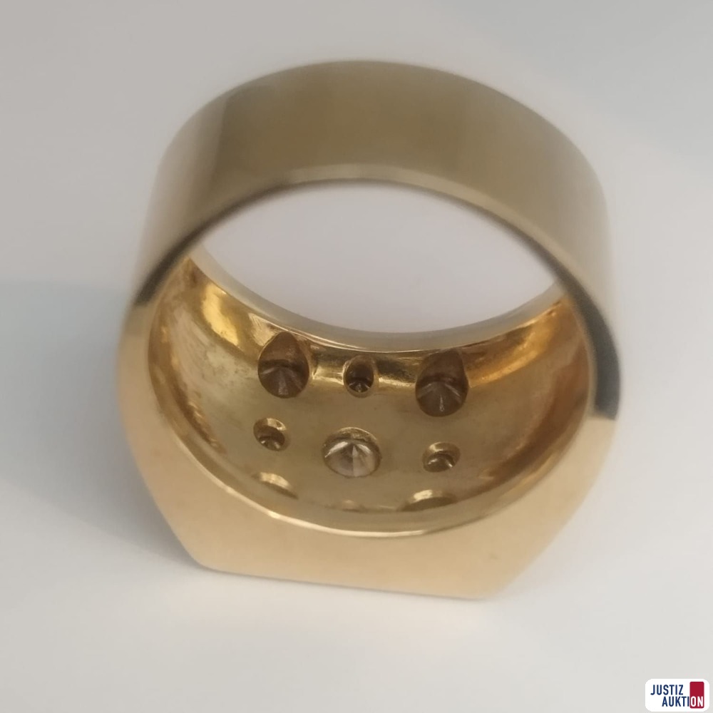 Herrenring in 585er Gold mit ca. 1,24 Carat Diamanten