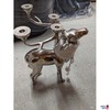Kerzenhalter Hirsch mit Fell silber