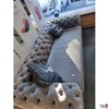 Couch Einteilig Grau mit Samtstoff