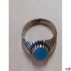 Modeschmuck Ring mit blauen Schmuckstein Größe 56