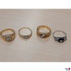 4 Stück Damenringe 585 ‰ Gold punziert mit Schmucksteinen