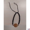Münze an Armband aus schwarzen Schmucksteinen, 916 ‰ Gelbgold 2,5 g