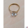 Modeschmuck Solitärring mit weißen Schmuckstein Größe 54,5