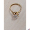 Modeschmuck Solitärring mit weißen Schmuckstein Größe 54,5