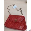 Vintage Chanel Chain Shoulder Bag rot/gold Leder