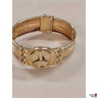 Armband mit Ornamenten Bicolor 585 &permil; punziert&comma; 32&comma;9 g 2 cm breit&comma; 20 cm lang