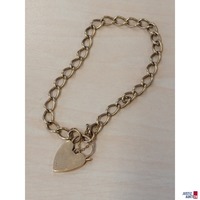 Armband mit Herzverschluss 375 &permil; punziert L&auml;nge 20 cm&comma; 9&comma;6 g
